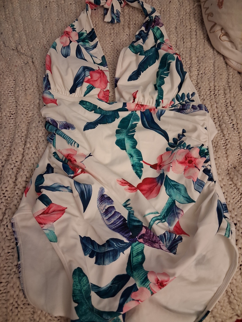 White Floral One-Piece Swimsuit